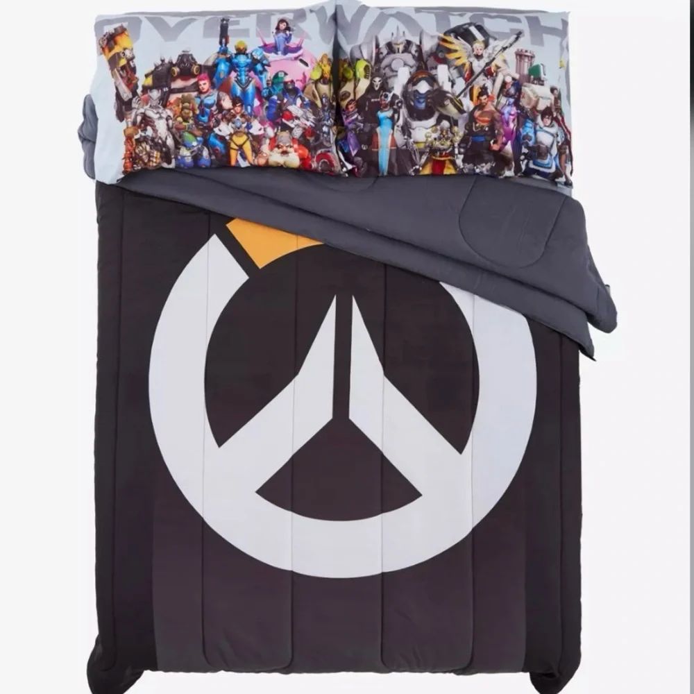 OVERWATCH Comforter Pillow Cases Throw Bundle Bedding Set Full Queen Hot Topic